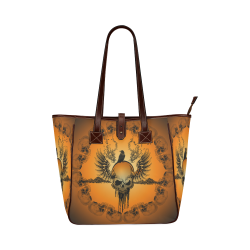 Amazing skull with crow Classic Tote Bag (Model 1644)