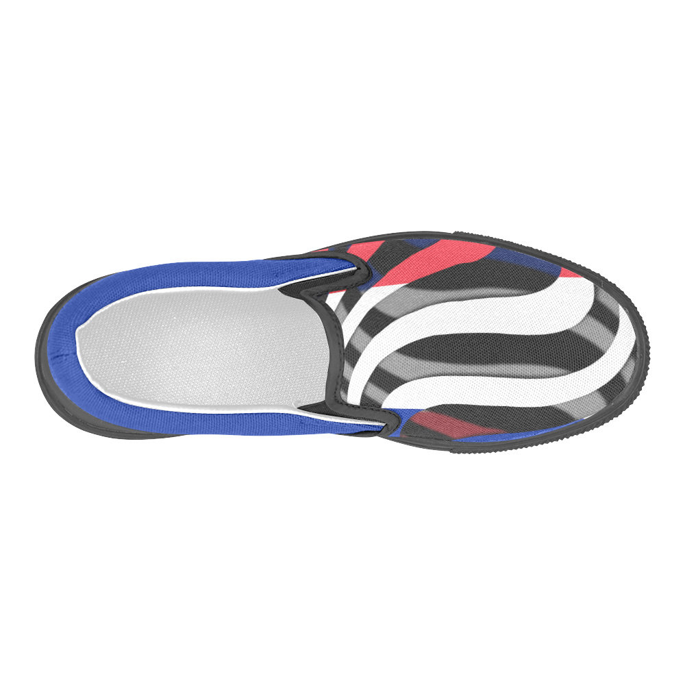 The Flag of France Men's Slip-on Canvas Shoes (Model 019)