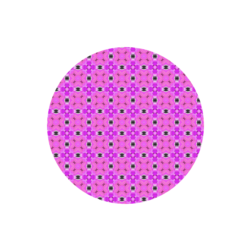 Circle Lattice of Floral Pink Violet Modern Quilt Round Mousepad