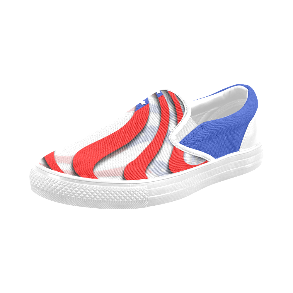 Flag of United States of America Men's Slip-on Canvas Shoes (Model 019)