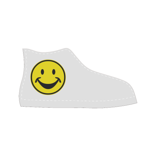 Funny yellow SMILEY for happy people Women's Classic High Top Canvas Shoes (Model 017)