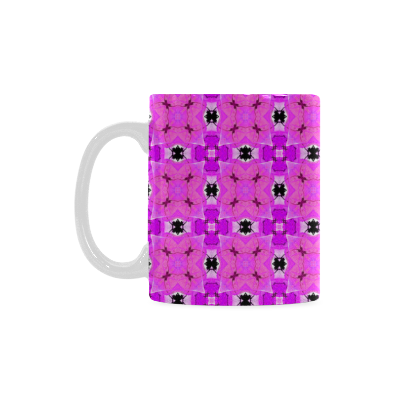 Circle Lattice of Floral Pink Violet Modern Quilt White Mug(11OZ)