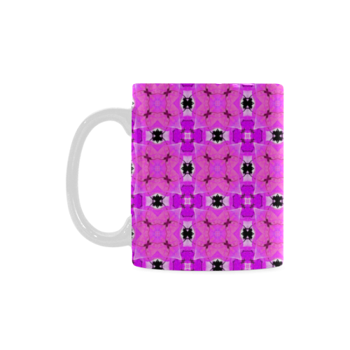 Circle Lattice of Floral Pink Violet Modern Quilt White Mug(11OZ)