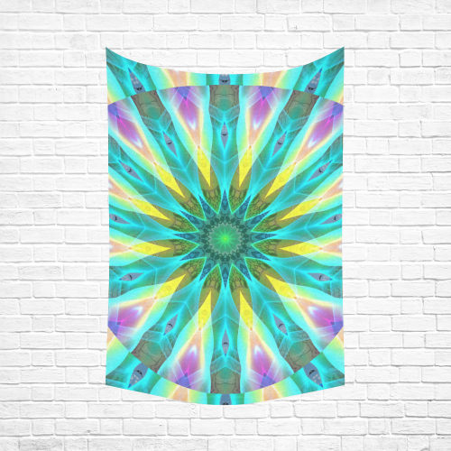 Golden Violet Peacock Sunrise Abstract Wind Flower Cotton Linen Wall Tapestry 60"x 90"