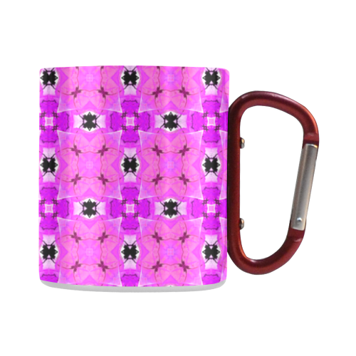 Circle Lattice of Floral Pink Violet Modern Quilt Classic Insulated Mug(10.3OZ)