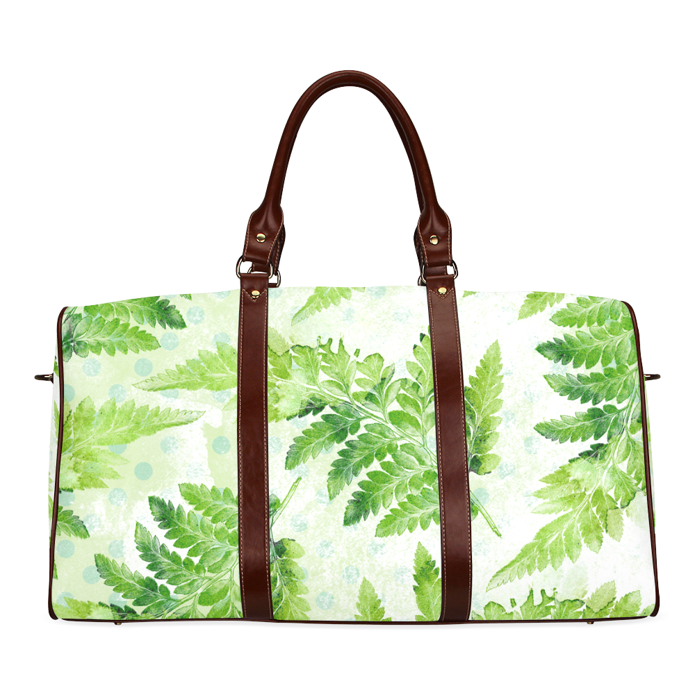 Green Fern Waterproof Travel Bag/Large (Model 1639)