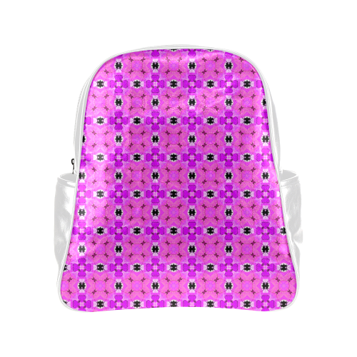 Circle Lattice of Floral Pink Violet Modern Quilt Multi-Pockets Backpack (Model 1636)