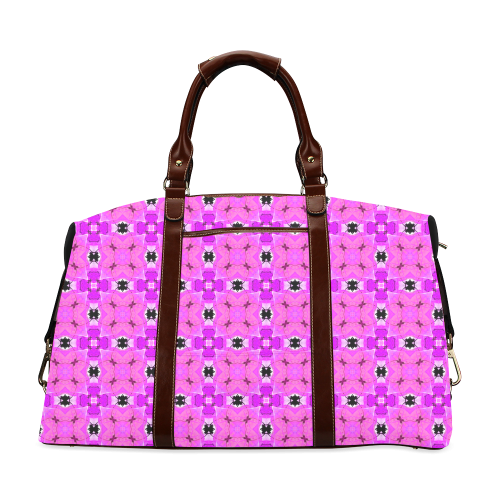 Circle Lattice of Floral Pink Violet Modern Quilt Classic Travel Bag (Model 1643)