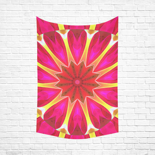 Cherry Daffodil Abstract Modern Pink Flowers Zen Cotton Linen Wall Tapestry 60"x 90"