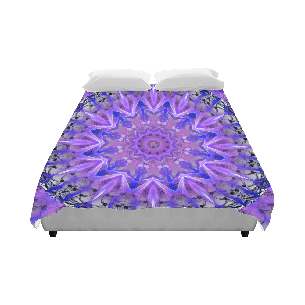 Abstract Plum Ice Crystal Palace Lattice Lace Duvet Cover 86"x70" ( All-over-print)