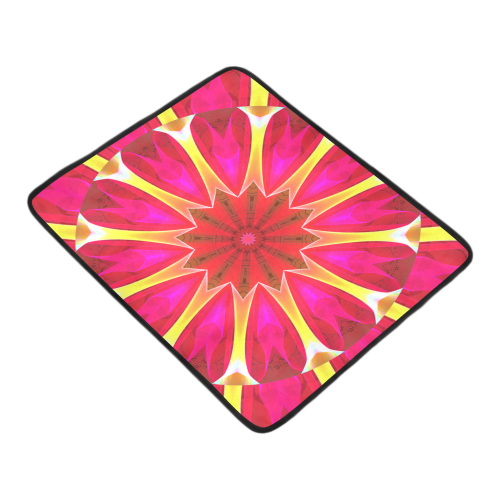 Cherry Daffodil Abstract Modern Pink Flowers Zen Beach Mat 78"x 60"