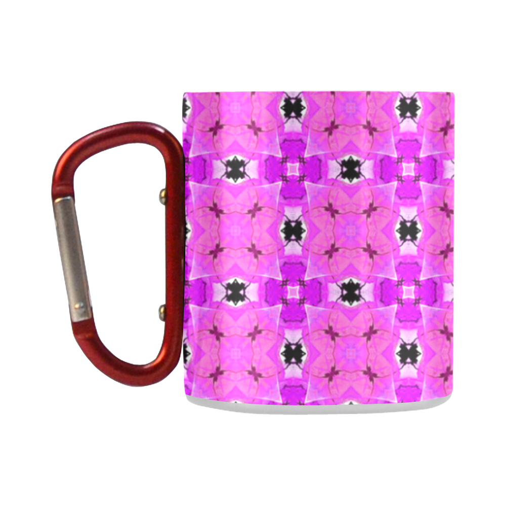 Circle Lattice of Floral Pink Violet Modern Quilt Classic Insulated Mug(10.3OZ)