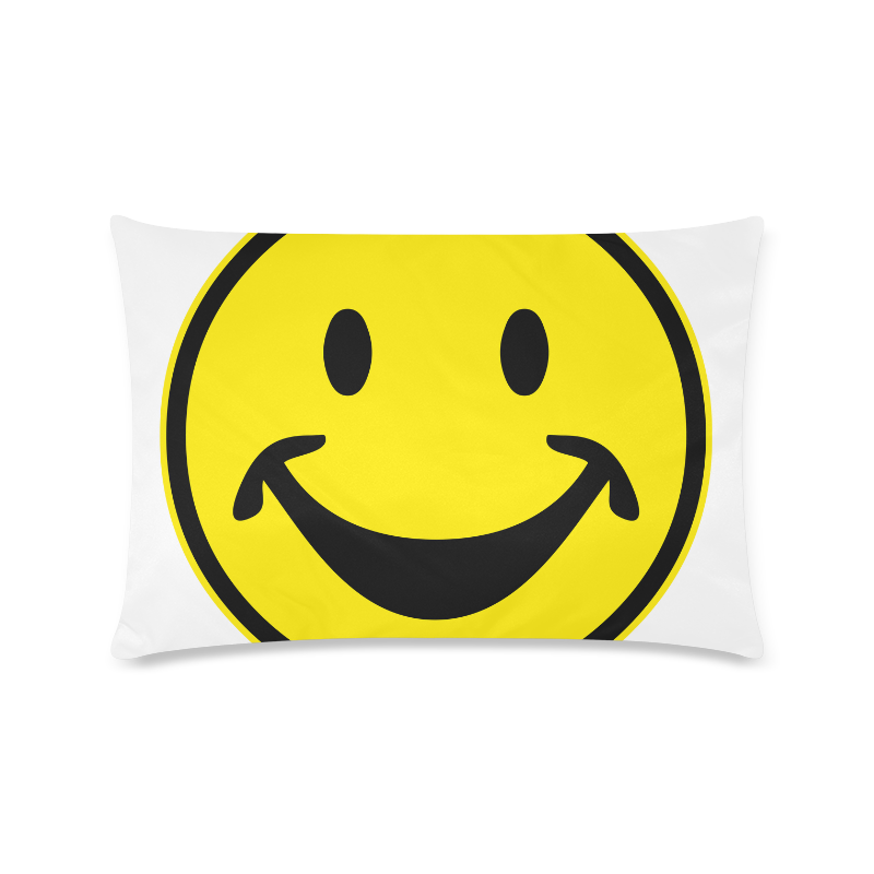Funny yellow SMILEY for happy people Custom Rectangle Pillow Case 16"x24" (one side)