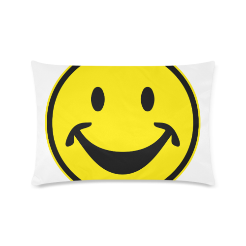 Funny yellow SMILEY for happy people Custom Rectangle Pillow Case 16"x24" (one side)