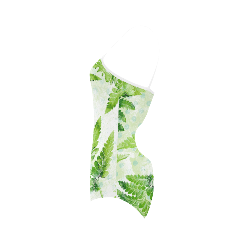 Green Fern Strap Swimsuit ( Model S05)