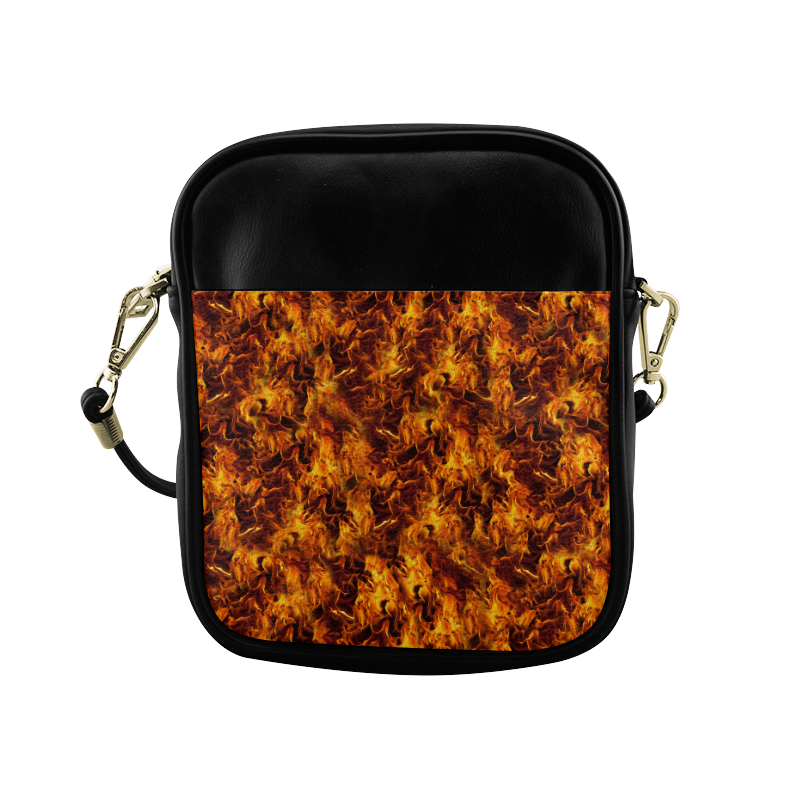 Flaming Fire Pattern Sling Bag (Model 1627)