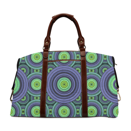Green and Blue Stitched Classic Travel Bag (Model 1643)