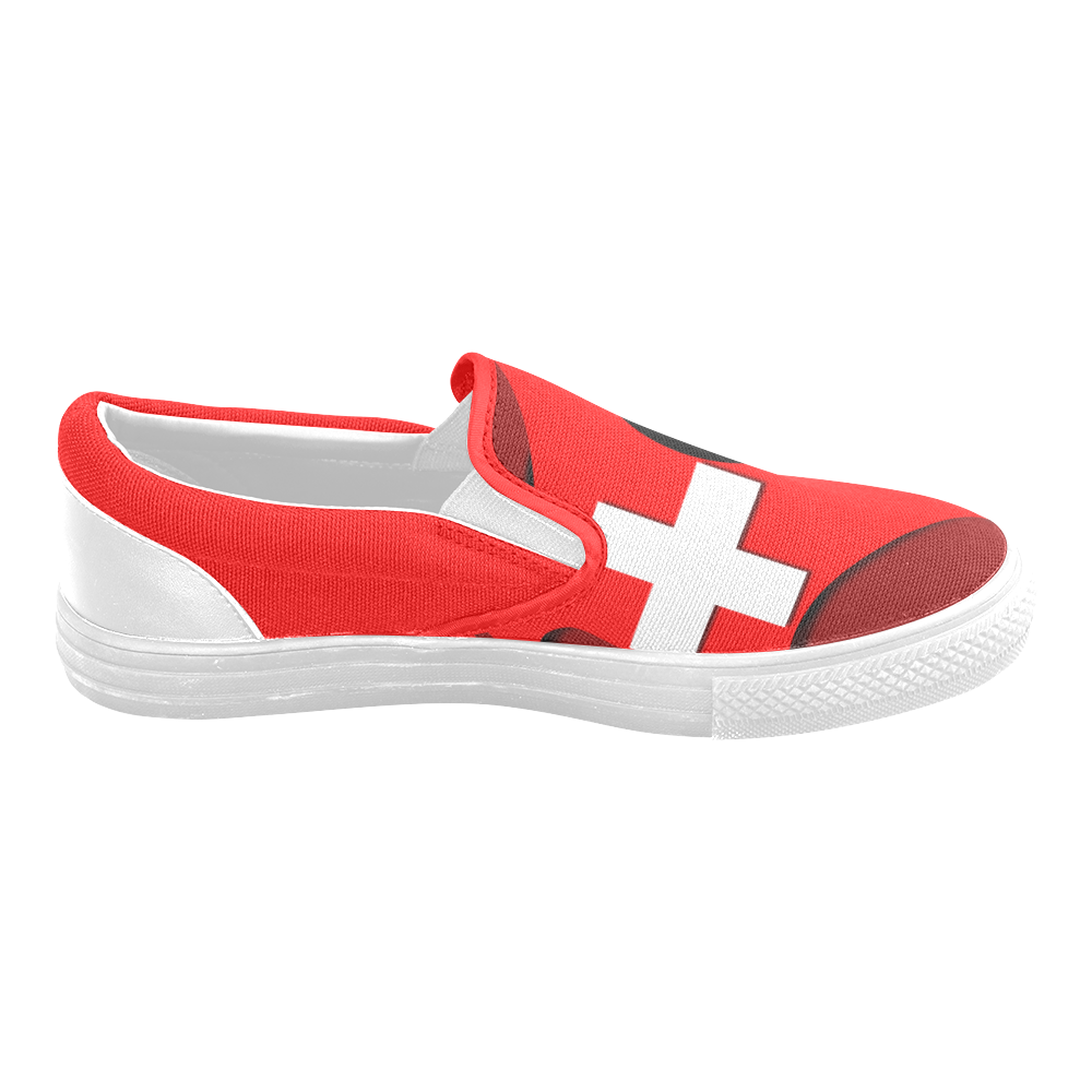 The Flag of Switzerland Men's Slip-on Canvas Shoes (Model 019)
