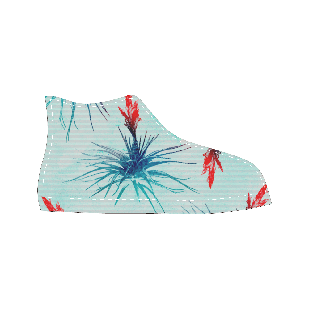 Tillandsia Flower Women's Classic High Top Canvas Shoes (Model 017)