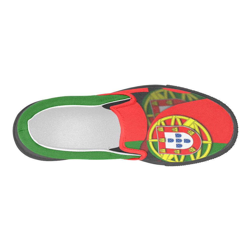 The Flag of Portugal Men's Slip-on Canvas Shoes (Model 019)