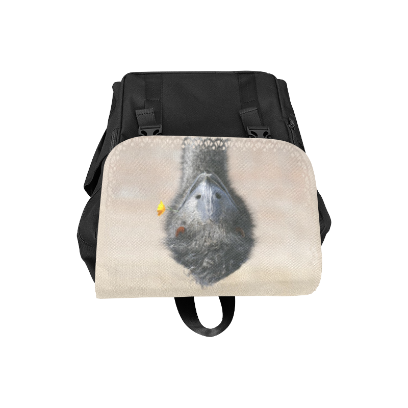 Happy Emu with Flower Casual Shoulders Backpack (Model 1623)