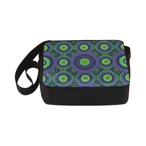 Green and Blue Stitched Classic Cross-body Nylon Bags (Model 1632)