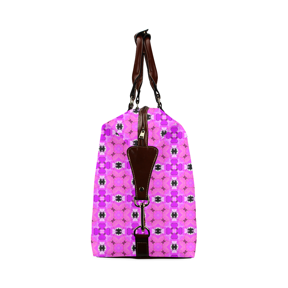 Circle Lattice of Floral Pink Violet Modern Quilt Classic Travel Bag (Model 1643)