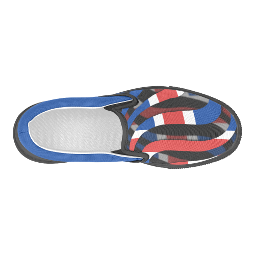 The Flag of Iceland Men's Slip-on Canvas Shoes (Model 019)
