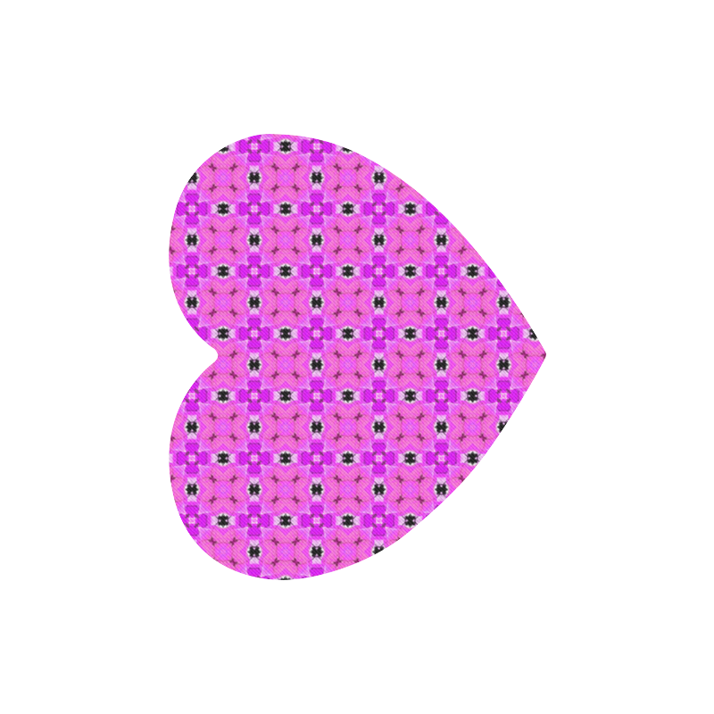 Circle Lattice of Floral Pink Violet Modern Quilt Heart-shaped Mousepad