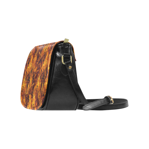 Flaming Fire Pattern Classic Saddle Bag/Small (Model 1648)