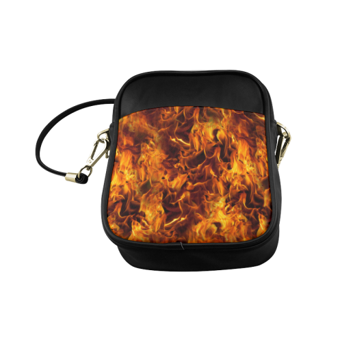 Flaming Fire Pattern Sling Bag (Model 1627)