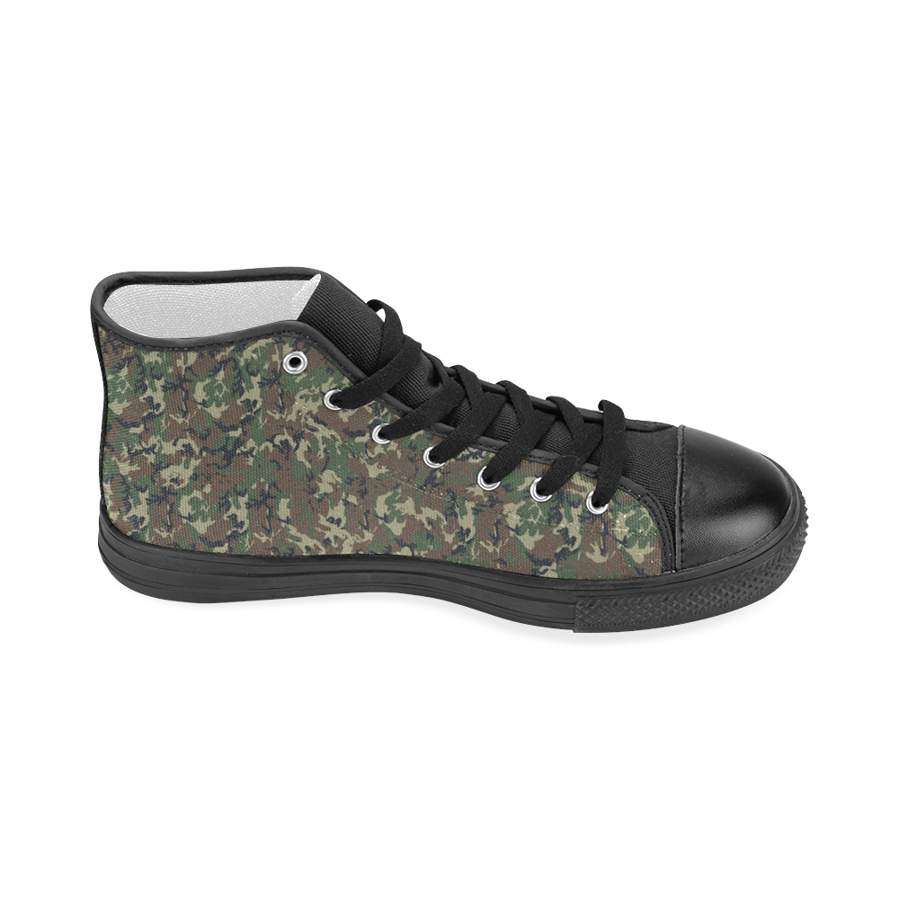 Forest Camouflage Pattern Women's Classic High Top Canvas Shoes (Model 017)