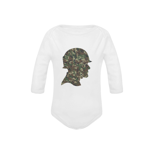 Forest Camouflage Soldier Baby Powder Organic Long Sleeve One Piece (Model T27)