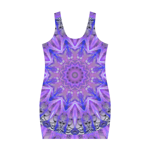 Abstract Plum Ice Crystal Palace Lattice Lace Medea Vest Dress (Model D06)