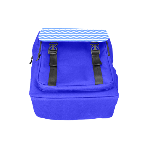 Modern Trendy Pastell Grey Blue Zig Zag Pattern Chevron Casual Shoulders Backpack (Model 1623)