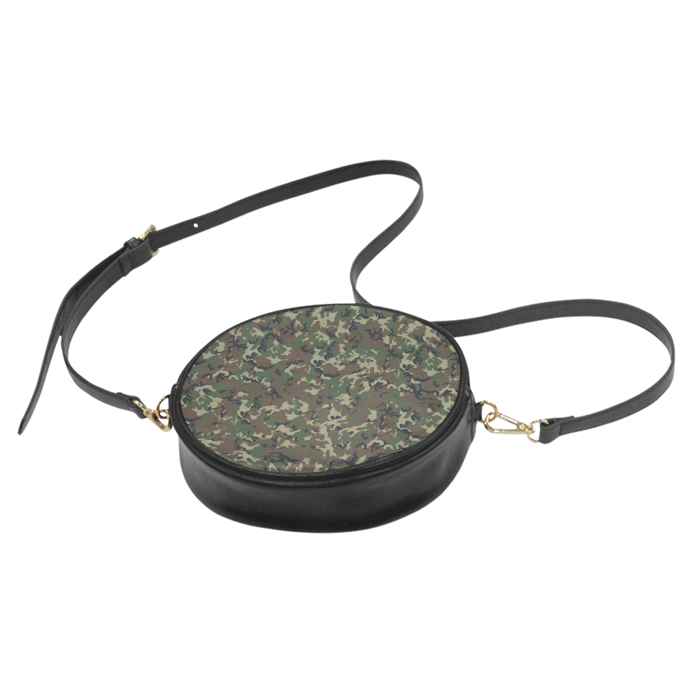 Forest Camouflage Pattern Round Sling Bag (Model 1647)