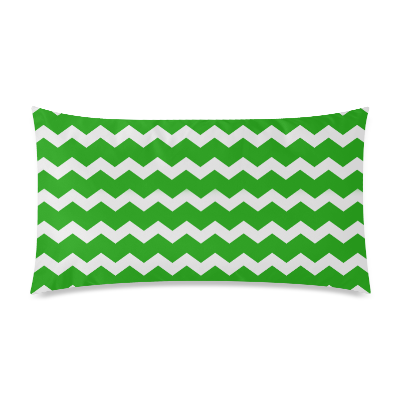 Modern Trendy Pastell Grey Green Zig Zag Pattern Chevron Rectangle Pillow Case 20"x36"(Twin Sides)