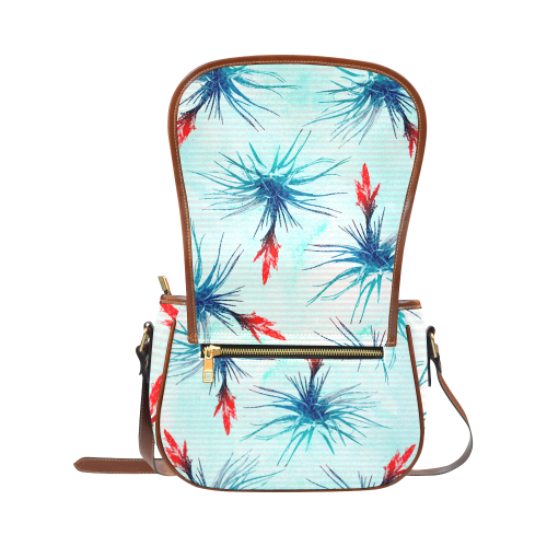 Tillandsia Flower Saddle Bag/Small (Model 1649) Full Customization