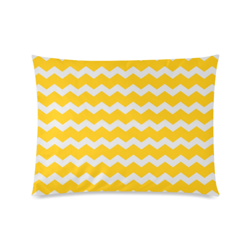 Modern Trendy Pastell Grey Sun Yellow Summer Zig Zag Pattern Chevron Custom Zippered Pillow Case 20"x26"(Twin Sides)