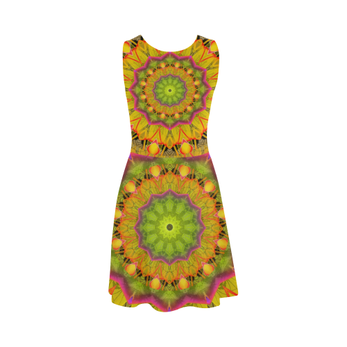 Beach Grass Golden Red Foliage Abstract Fall Days Atalanta Sundress (Model D04)