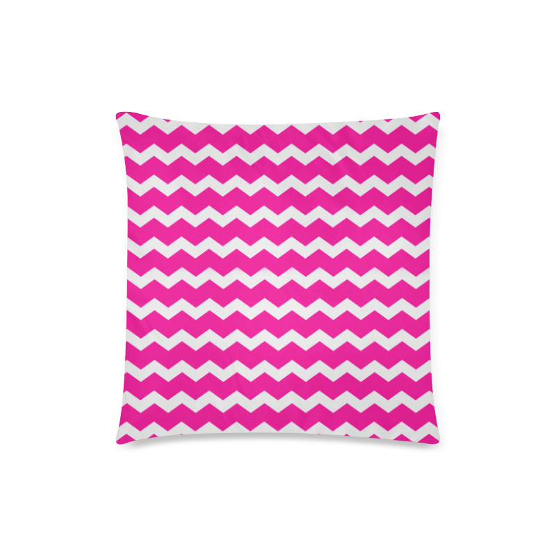 Modern Trendy Pastell Grey Pink Zig Zag Pattern Chevron Custom Zippered Pillow Case 18"x18"(Twin Sides)