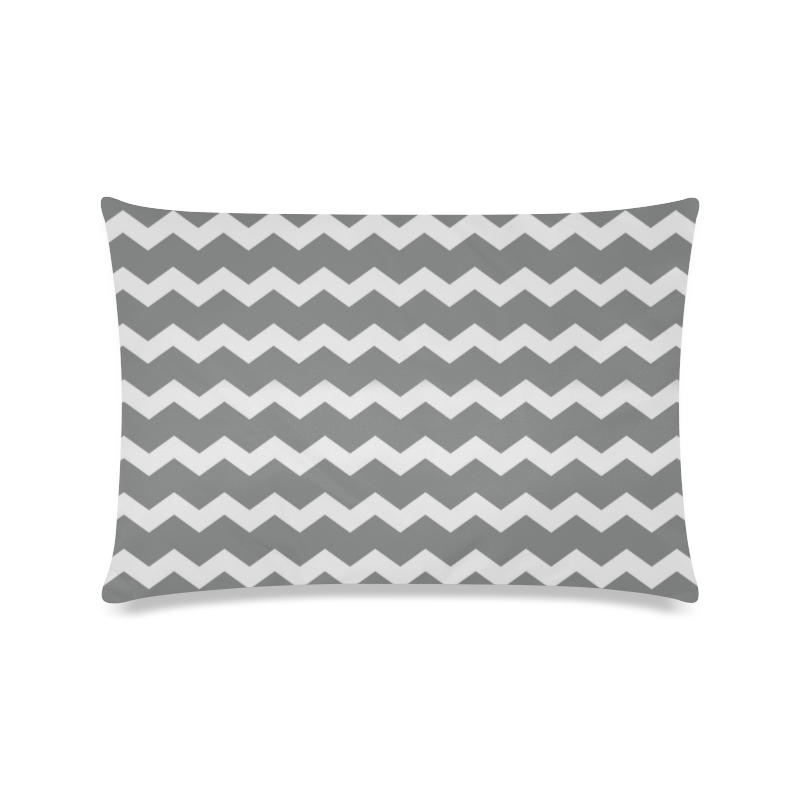 Elegant Chic Modern Trendy Pastell Grey Zig Zag Pattern Chevron Custom Zippered Pillow Case 16"x24"(Twin Sides)