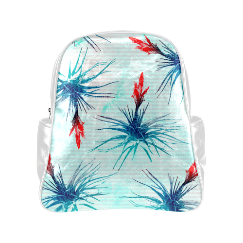 Tillandsia Flower Multi-Pockets Backpack (Model 1636)