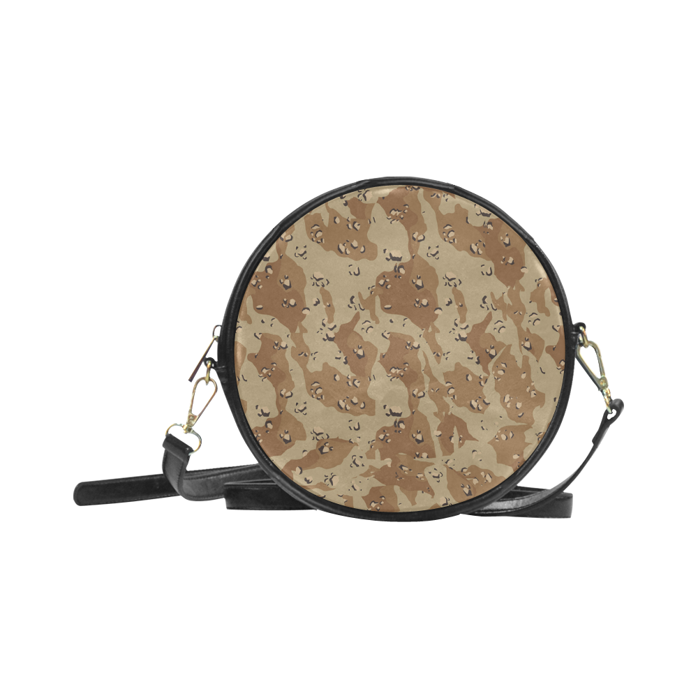 Desert Camouflage Pattern Round Sling Bag (Model 1647)