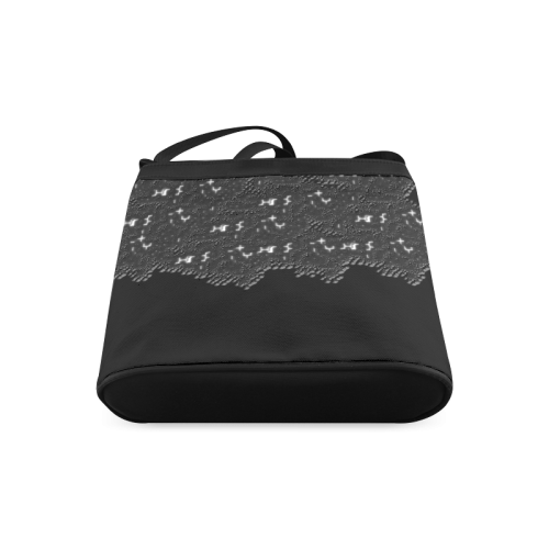 Black white textured bag Crossbody Bags (Model 1613)