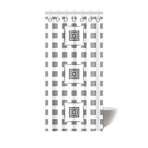 Solid Squares Frame Mosaic Black & White Shower Curtain 36"x72"