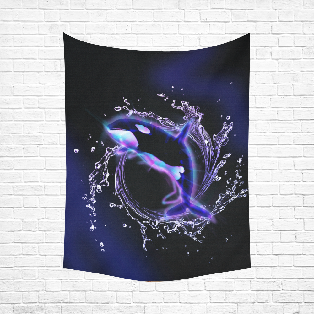 Awesome orca Cotton Linen Wall Tapestry 60"x 80"