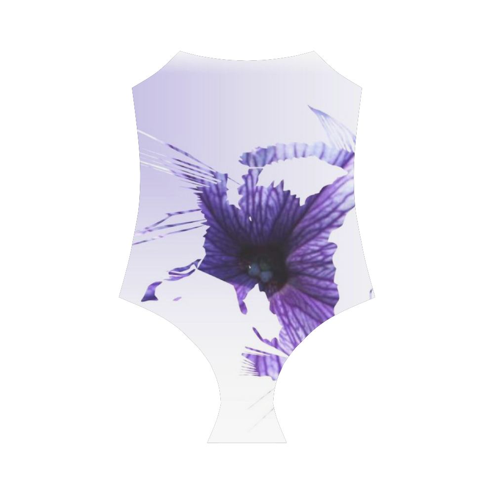 purple abstract Strap Swimsuit ( Model S05)
