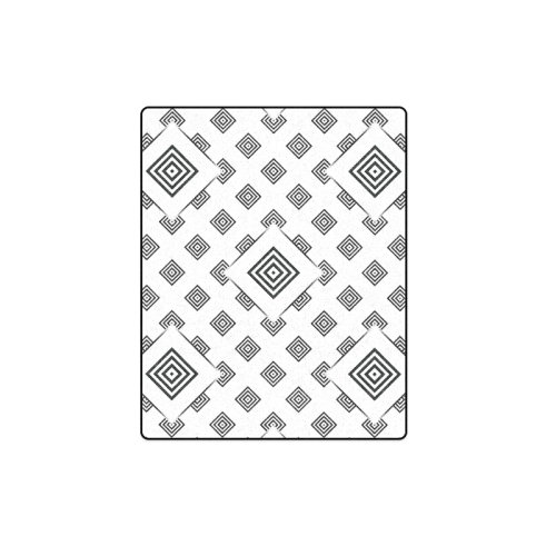 Solid Squares Frame Mosaic Black & White Blanket 40"x50"