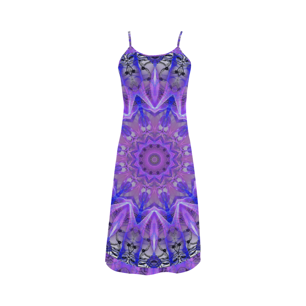 Abstract Plum Ice Crystal Palace Lattice Lace Alcestis Slip Dress (Model D05)